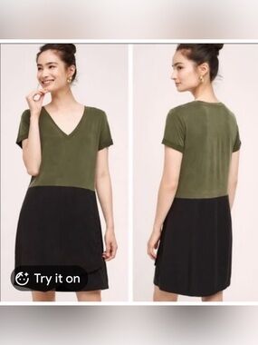 DOLAN Anthropologie green Black Colorblock Horizon M